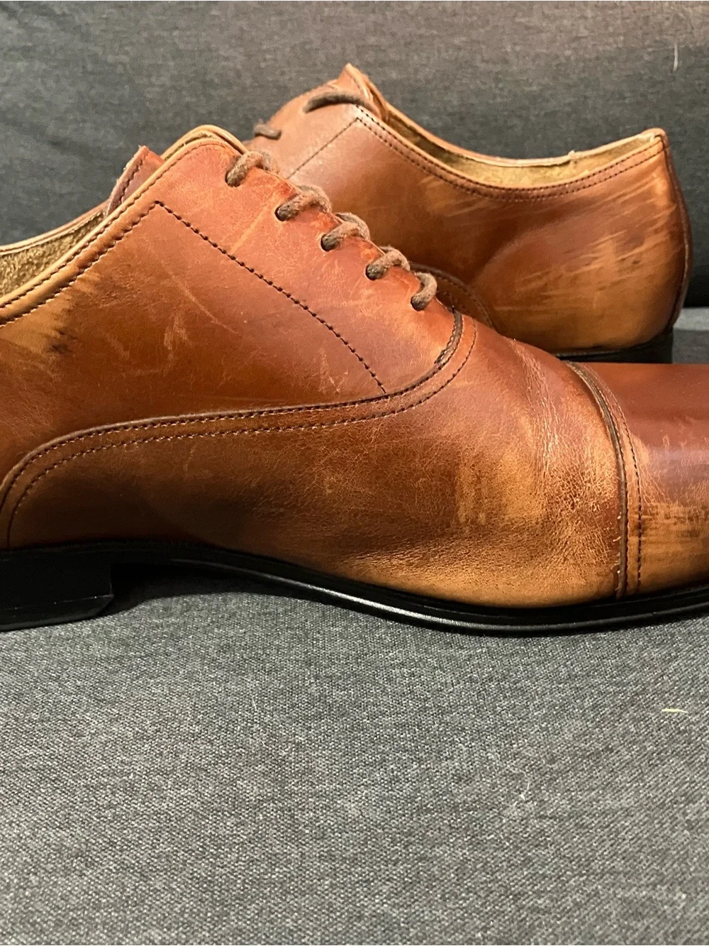 Florsheim Brown Leather Cap-Toe Oxford Dress Shoes